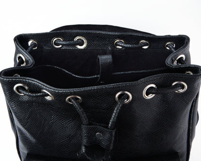 Leather Backpack In Snakeskin Pattern